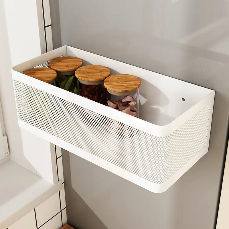 Magnetic Refrigerator Side Storage Rack – Space Saving Metal Organizer