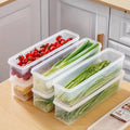 Long Refrigerator Storage Container Set – 4 Clear Food Organizer Boxes