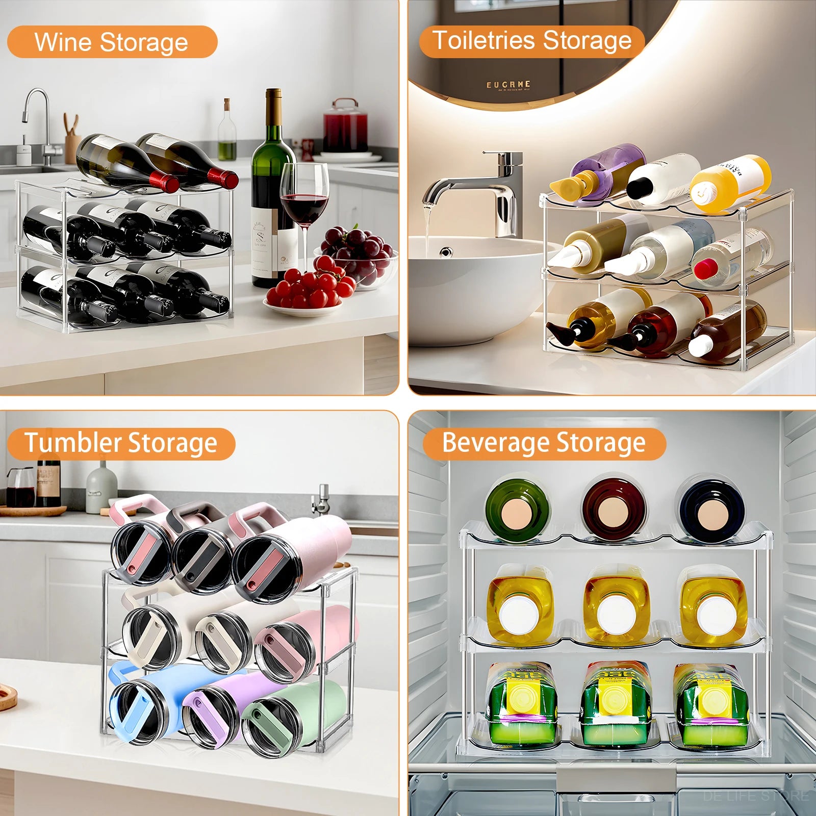 3-Tier Stackable Water Bottle Organizer