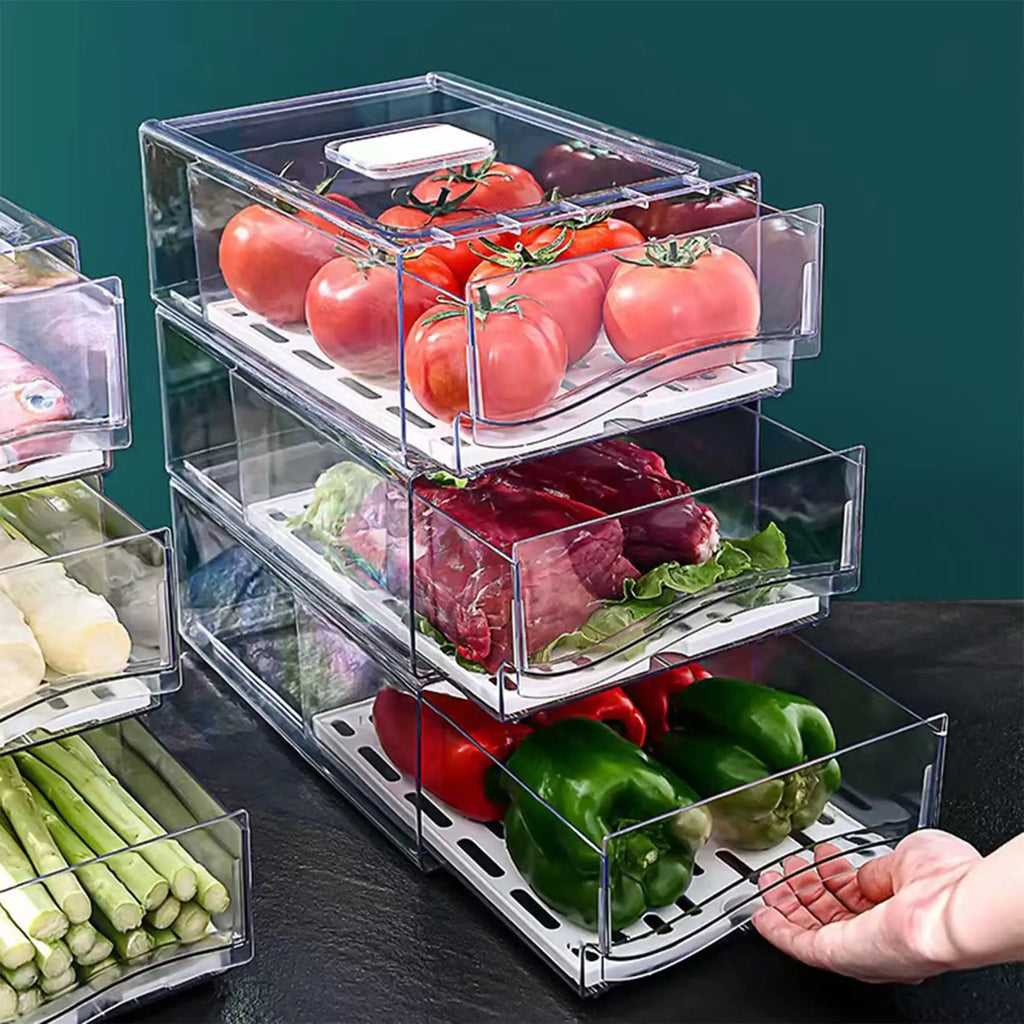 Stackable Refrigerator Storage Drawer Bin