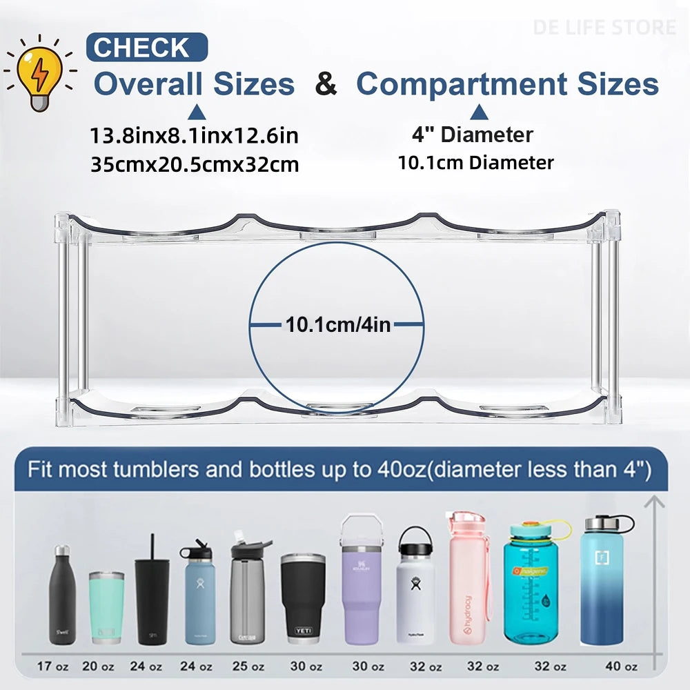 3-Tier Stackable Water Bottle Organizer