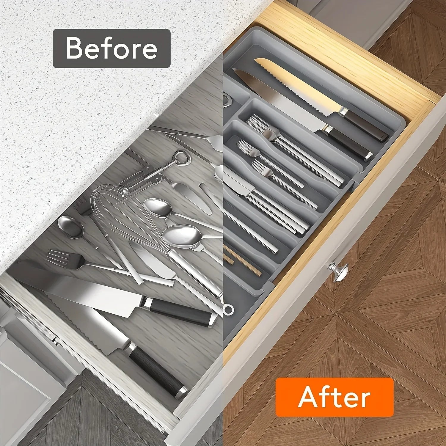 Expandable Kitchen Utensil Drawer Organizer