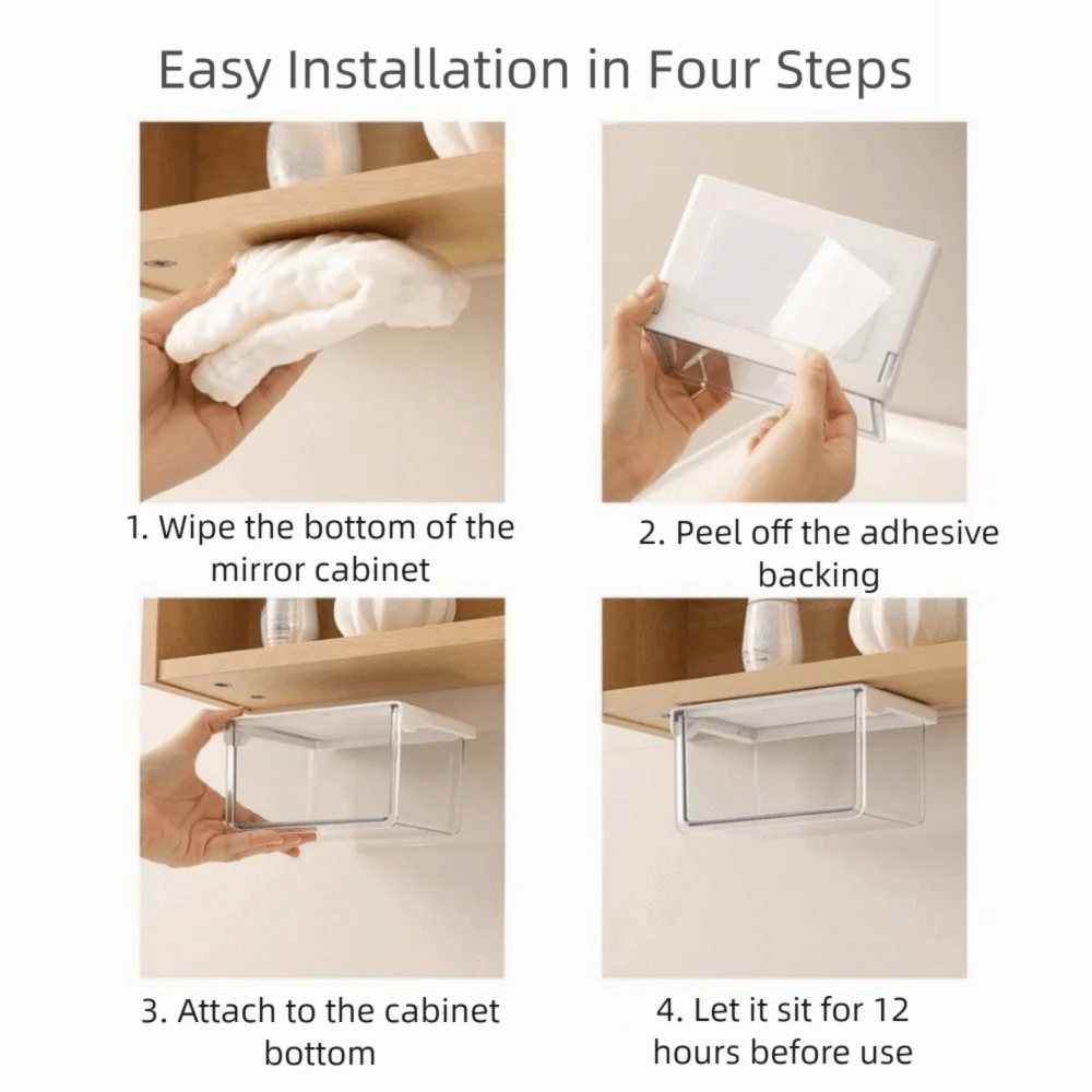 No-Drill Hidden Under-Desk Drawer Organizer