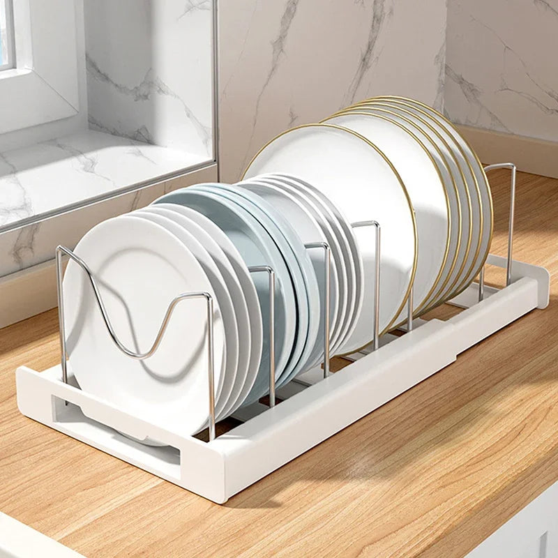 Expandable Pot Lid & Pan Organizer Rack | Adjustable Kitchen Cabinet Organizer