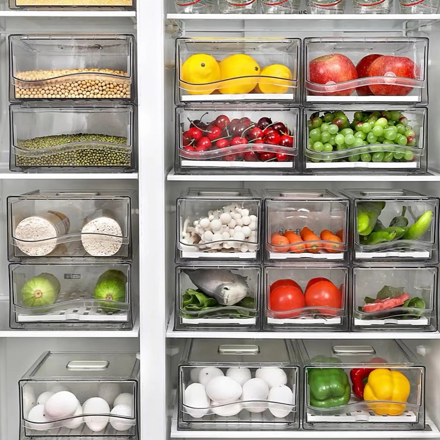 Stackable Refrigerator Storage Drawer Bin