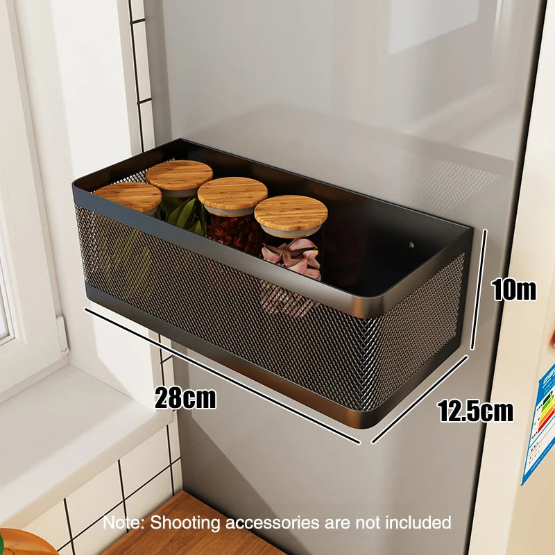 Magnetic Refrigerator Side Storage Rack – Space Saving Metal Organizer