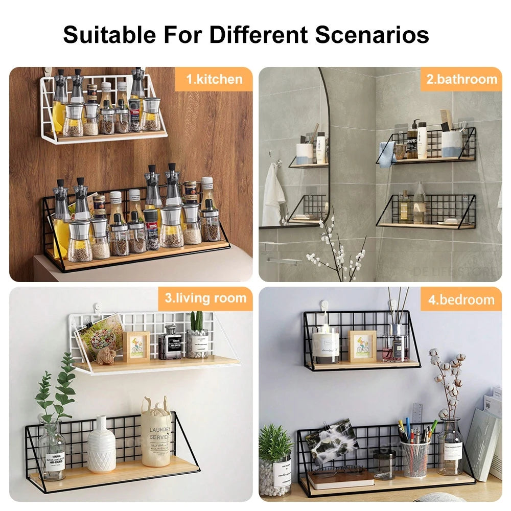 2-Tier Wall-Mounted Spice Rack Organizer