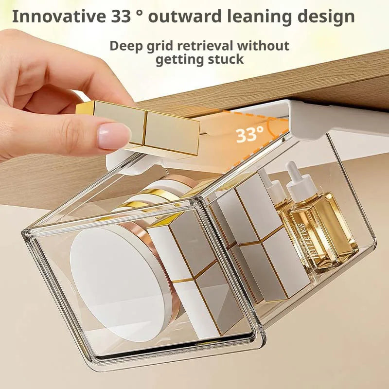 No-Drill Hidden Under-Desk Drawer Organizer