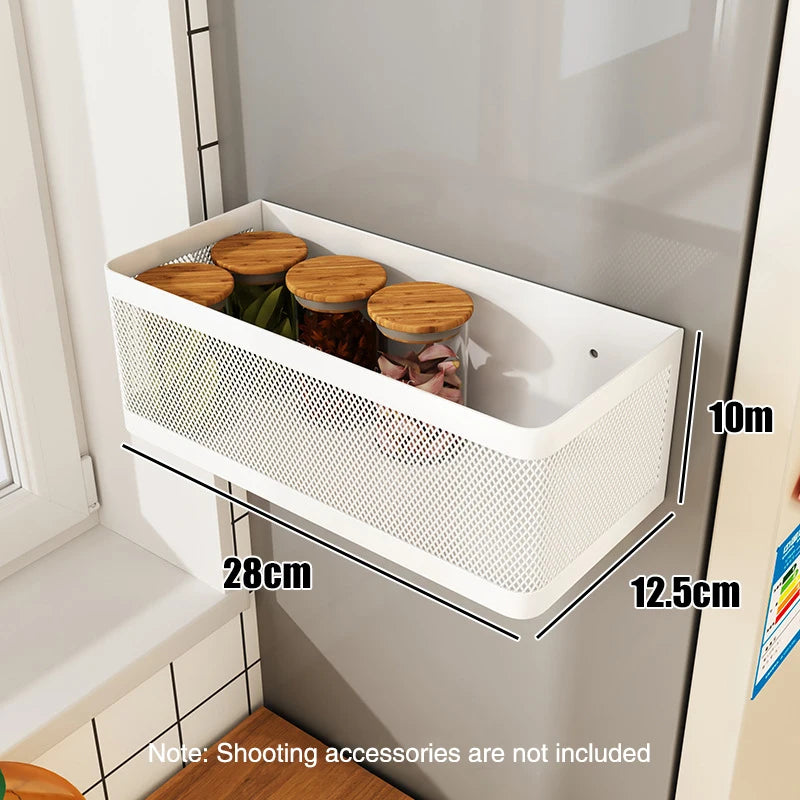 Magnetic Refrigerator Side Storage Rack – Space Saving Metal Organizer