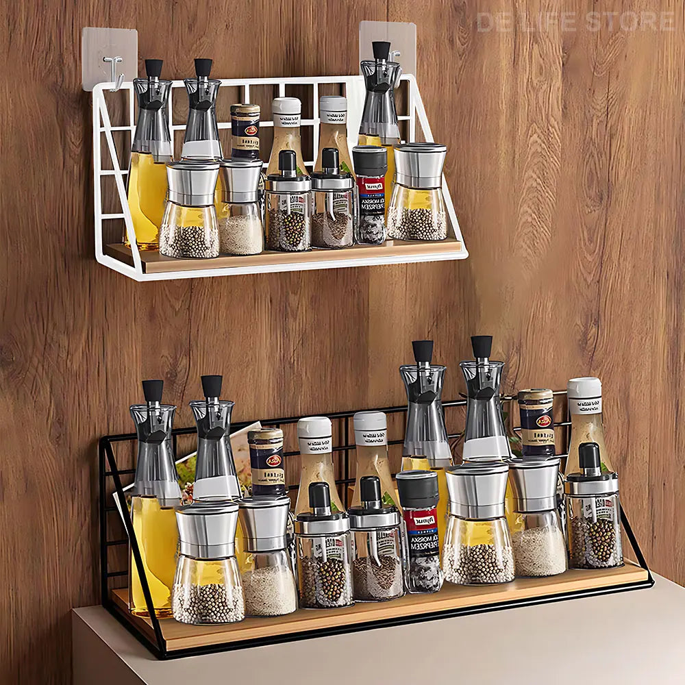 2-Tier Wall-Mounted Spice Rack Organizer