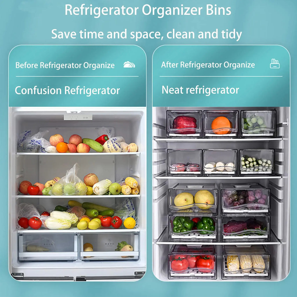 Stackable Refrigerator Storage Drawer Bin