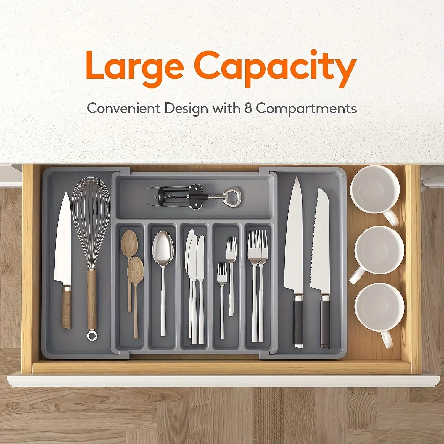 Expandable Kitchen Utensil Drawer Organizer